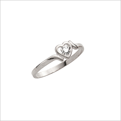 White Heart Ring