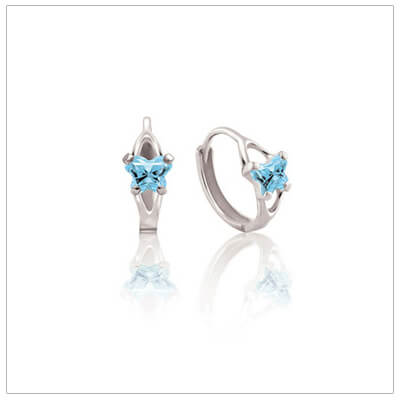thumbnail image 2 of Larimar 925 Sterling Silver 10mm Baby Huggies Earrings – Channel Set Gemstone Hoops, Choice Of 12 Colors 2 of 6