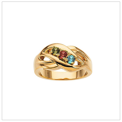 10kt Gold Crossover Mothers Rings 